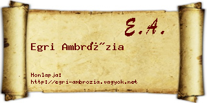 Egri Ambrózia névjegykártya